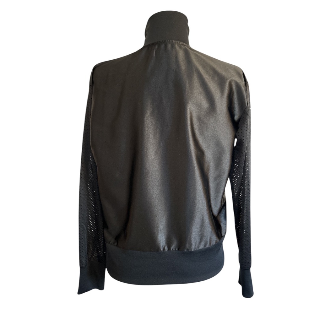 Vintage Converse All Star Track Jacket Full Zip Mesh Sleeve Black Women's Size S - Picture 2 of 14